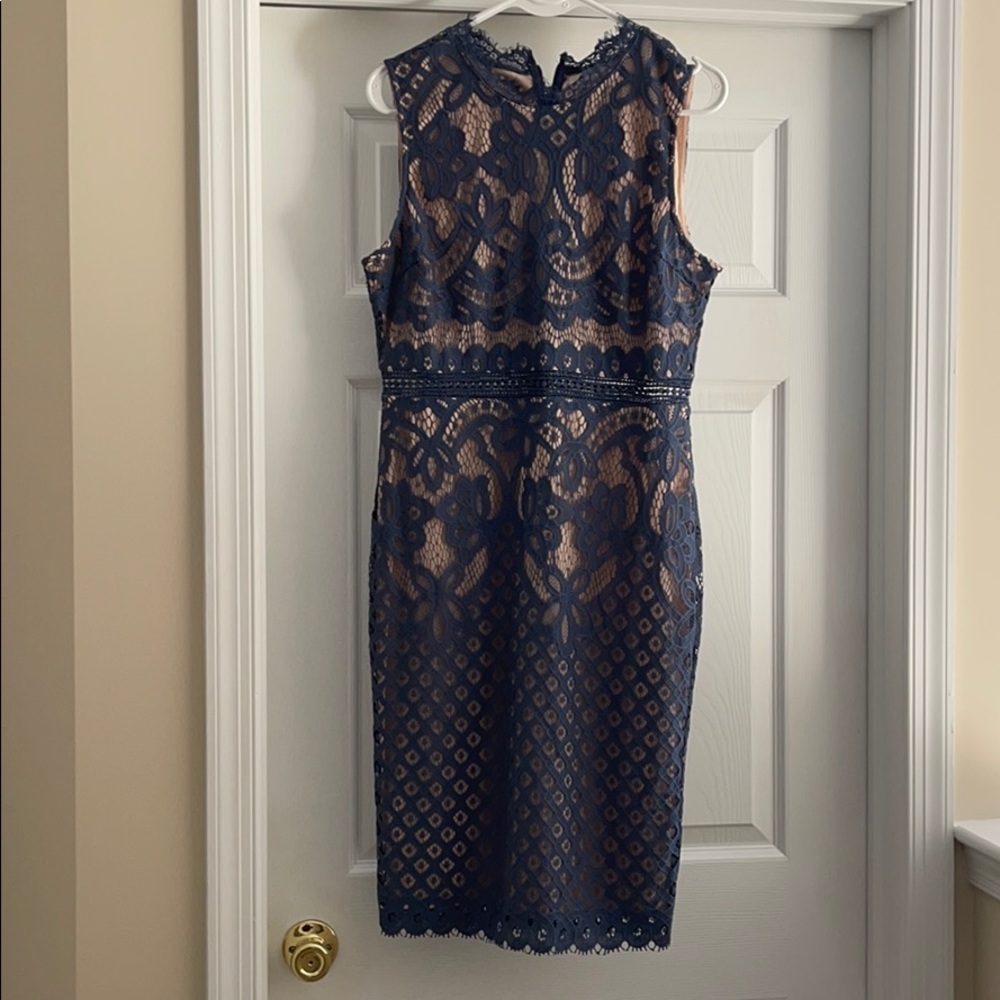 Blue lace dress